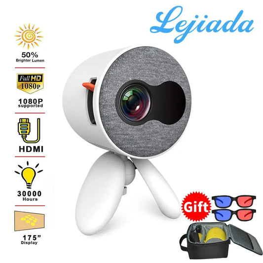 LEJIADA YG220 Mini Projector 3.5mm Audio Phone with screen Update Version Portable Pocket Cute Projector Video Player Kids Gift eprolo