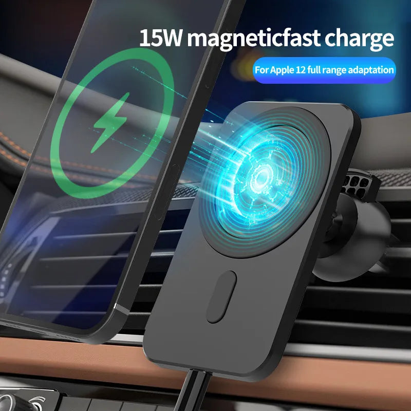 15w Magnetic Car Wireless Charger Qi Fast Charging Mount Air Vent Phone Stand For iPhone 12 Pro Max 12 Mini Magsafe Car Holder eprolo