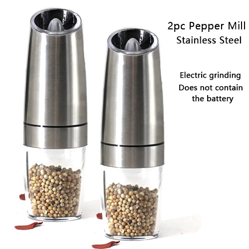 Electric Automatic Mill Pepper and Salt Grinder LED Light Peper Spice Grain Mills Porcelain Grinding Core Mill for Kitchen Tools eprolo