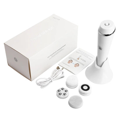 4 IN 1 Electric Face Deep Cleansing Brush Spin Pore Cleaner Face Wash Machine Makeup Remove Waterproof Facial Massager Skin Care eprolo