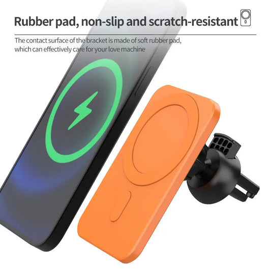 15w Magnetic Car Wireless Charger Qi Fast Charging Mount Air Vent Phone Stand For iPhone 12 Pro Max 12 Mini Magsafe Car Holder eprolo