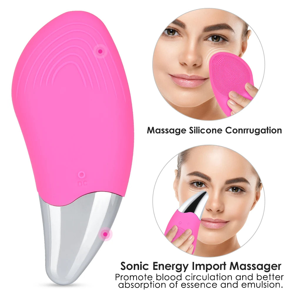 Facial Cleansing Brush Rechargeable Waterproof Silicone Face Brush Sonic Vibration Deep Cleaning Blackhead Remover Anti Aging eprolo