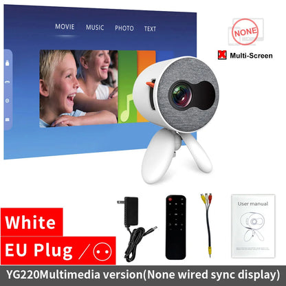 LEJIADA YG220 Mini Projector 3.5mm Audio Phone with screen Update Version Portable Pocket Cute Projector Video Player Kids Gift eprolo