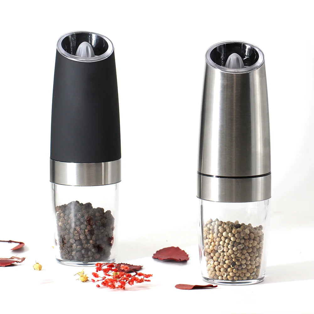 Electric Automatic Mill Pepper and Salt Grinder LED Light Peper Spice Grain Mills Porcelain Grinding Core Mill for Kitchen Tools eprolo