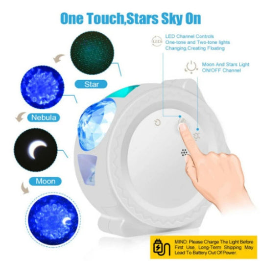 Starry Sky Projector Star Night Light Ocean Waving Lights Projection 360 Degree Rotation 6 Colors Night Lighting Lamp for Kids eprolo
