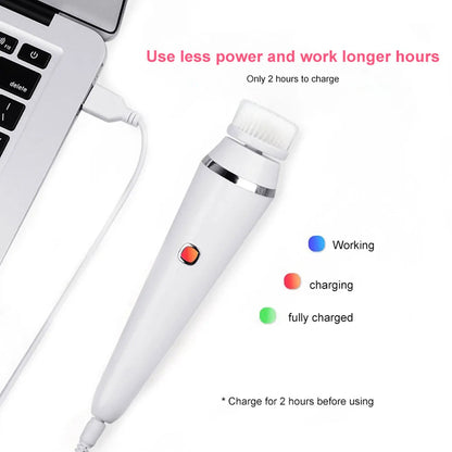 4 IN 1 Electric Face Deep Cleansing Brush Spin Pore Cleaner Face Wash Machine Makeup Remove Waterproof Facial Massager Skin Care eprolo