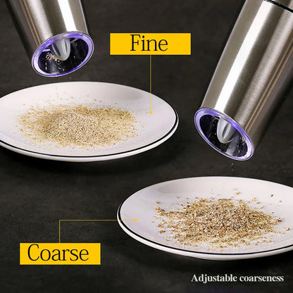 Electric Automatic Mill Pepper and Salt Grinder LED Light Peper Spice Grain Mills Porcelain Grinding Core Mill for Kitchen Tools eprolo