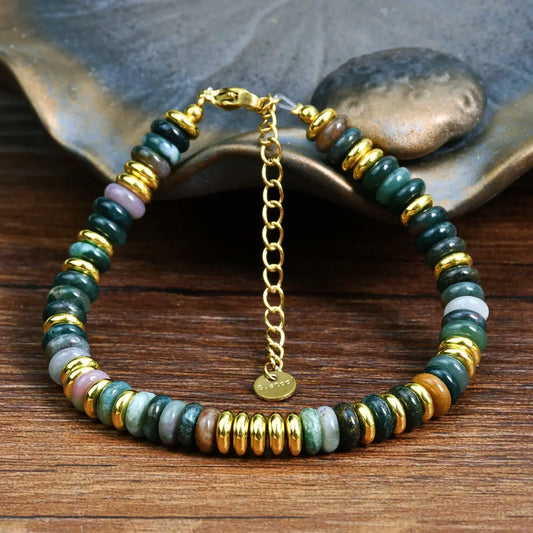 Ins style dopamine colored natural stone bead bracelet for women niche and high-end non fading crystal bracelet - Smart Savvy
