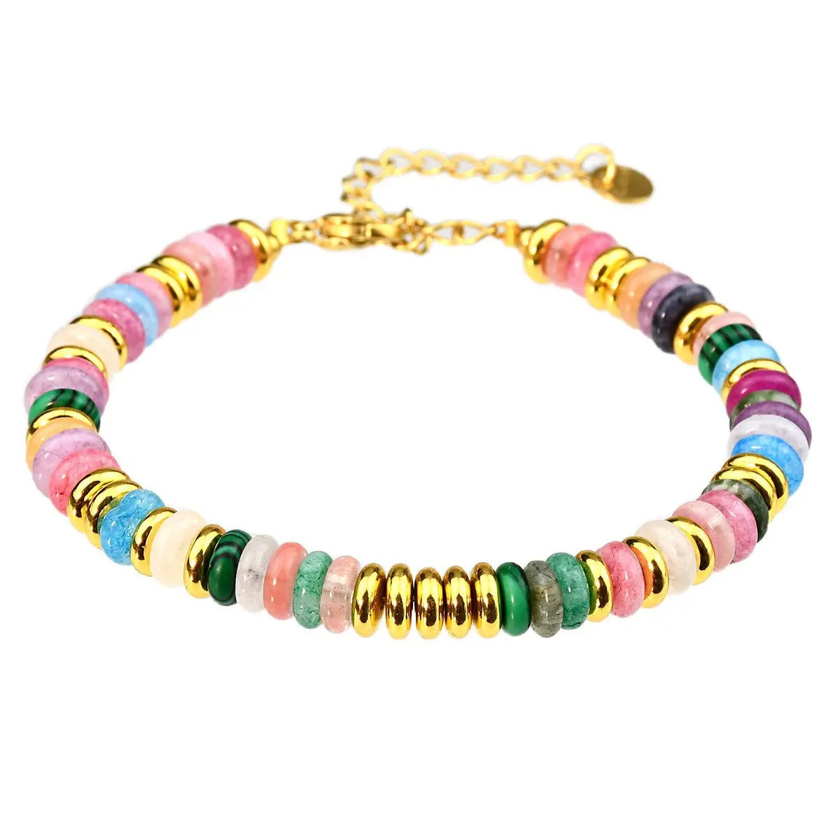 Ins style dopamine colored natural stone bead bracelet for women niche and high-end non fading crystal bracelet - Smart Savvy