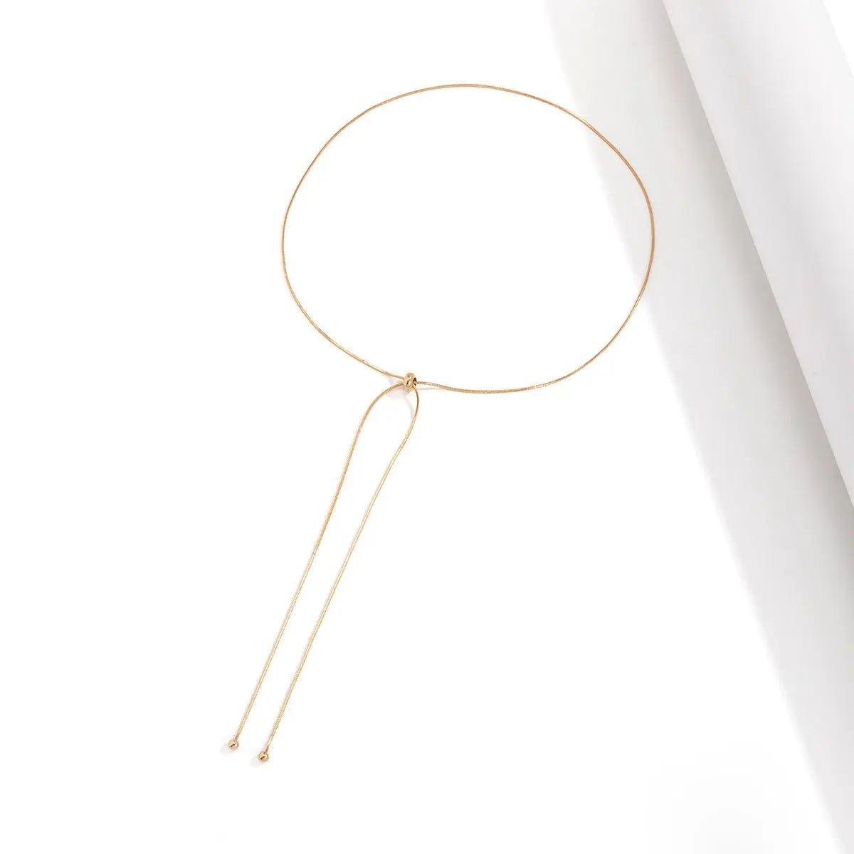 Simple and versatile long tassel necklace with fashionable adjustable metal square snake bone chain - Smart Savvy