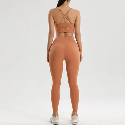 Women's sports and fitness set yoga and running two-piece set bra underwear quick drying base pants - Smart Savvy