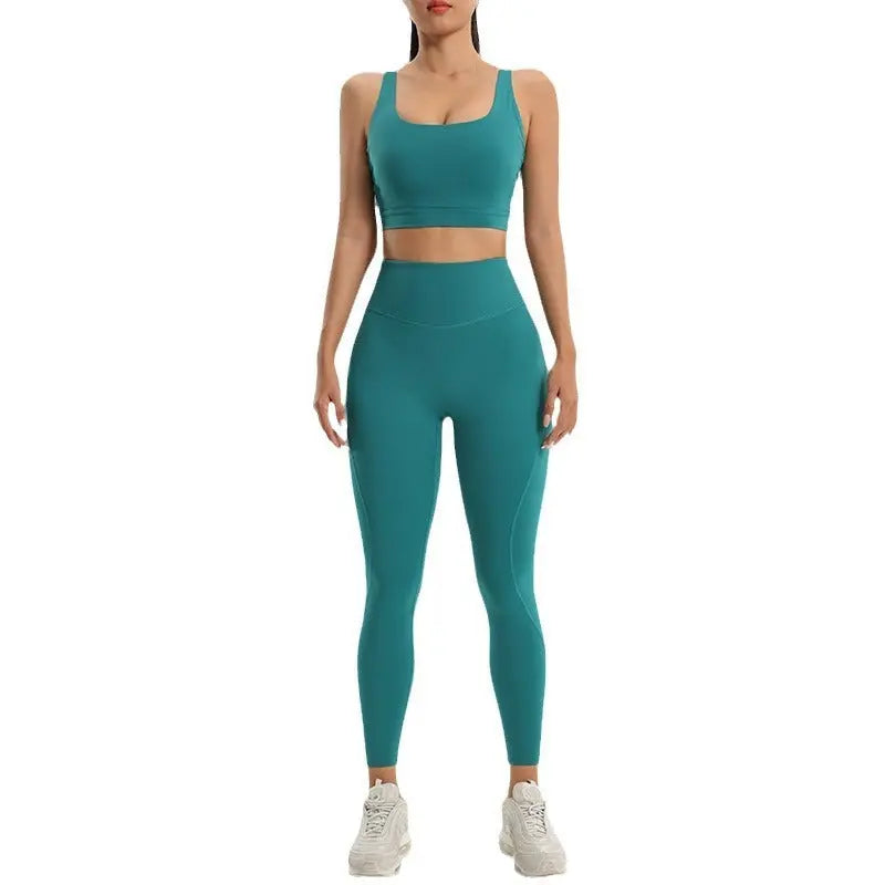 Women's sports and fitness set yoga and running two-piece set bra underwear quick drying base pants - Smart Savvy